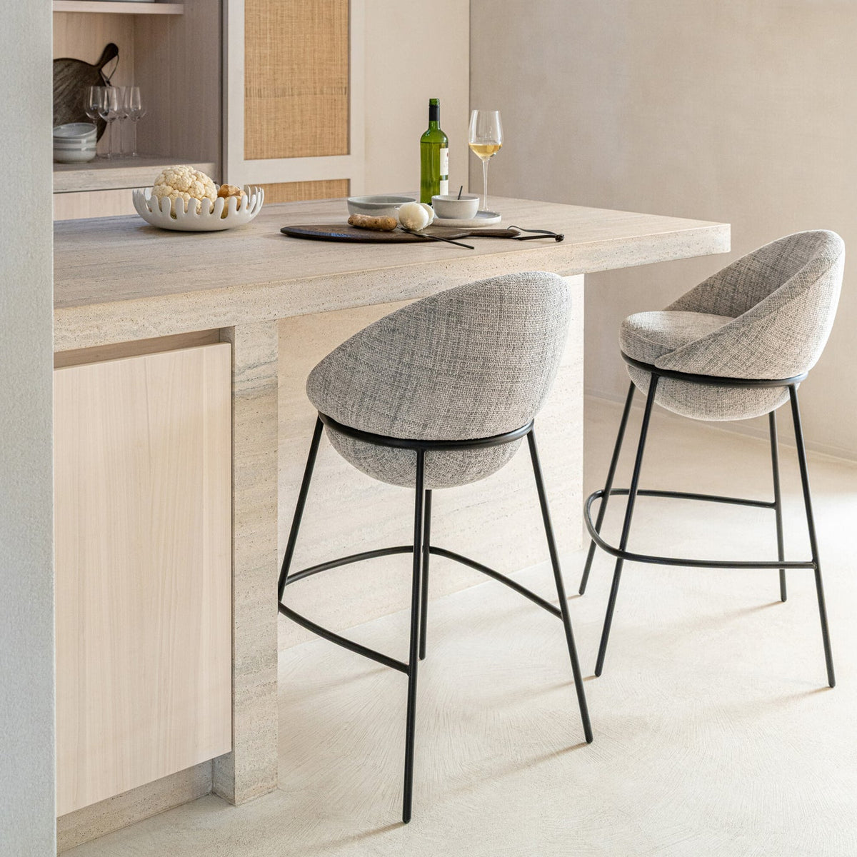 Tabouret de bar en fer gris/noir - J-Line