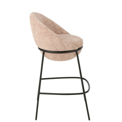Tabouret de bar en fer rose clair/noir - J-Line