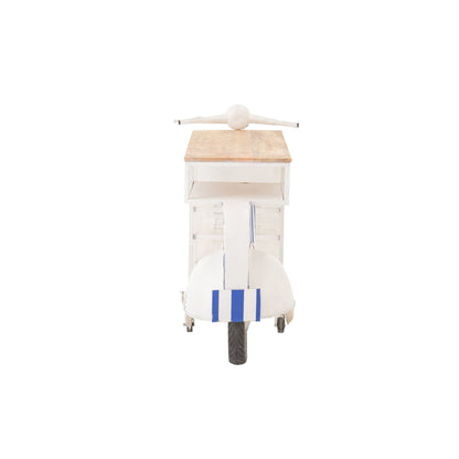 Meuble de bar rétro scooter rayé fer bleu/blanc J-Line