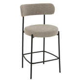 Barstoel Boucle Multiplex/Polyester Grijs/Zwart - Barkruk - J-Line - livinglovely.nl