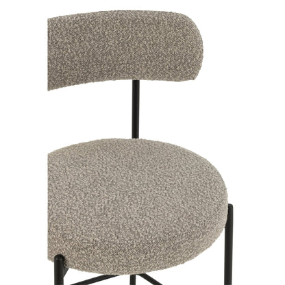 Tabouret de bar Boucle Multiplex/Polyester Gris/Noir J-Line