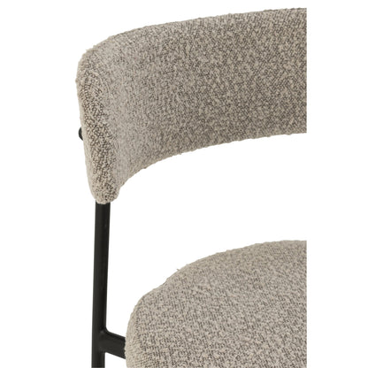 Tabouret de bar Boucle Multiplex/Polyester Gris/Noir J-Line