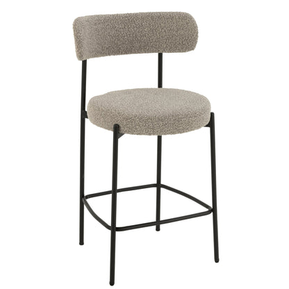 Tabouret de bar Boucle Multiplex/Polyester Gris/Noir J-Line
