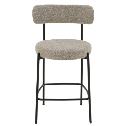 Tabouret de bar Boucle Multiplex/Polyester Gris/Noir J-Line