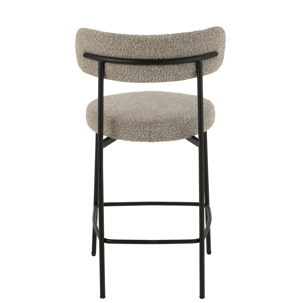 Tabouret de bar Boucle Multiplex/Polyester Gris/Noir J-Line