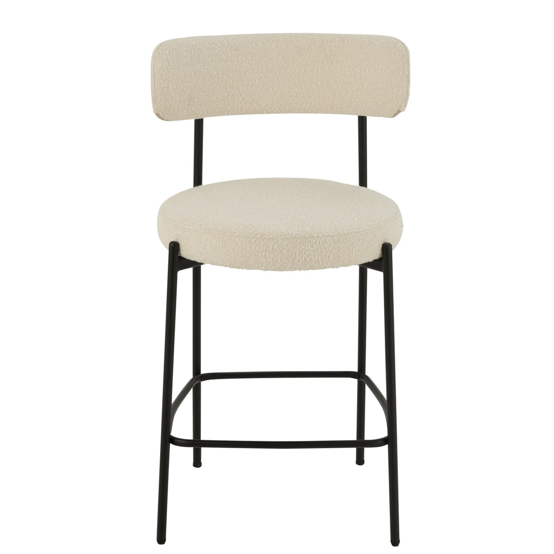 Chaise de bar Boucle Multiplex/Polyester Blanc/Noir J-Line