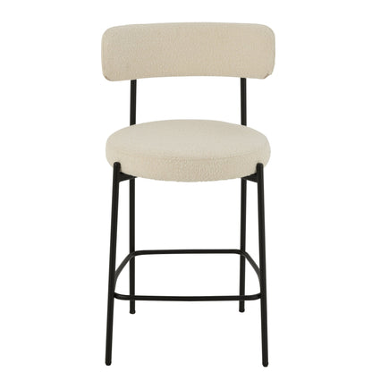 Chaise de bar Boucle Multiplex/Polyester Blanc/Noir J-Line