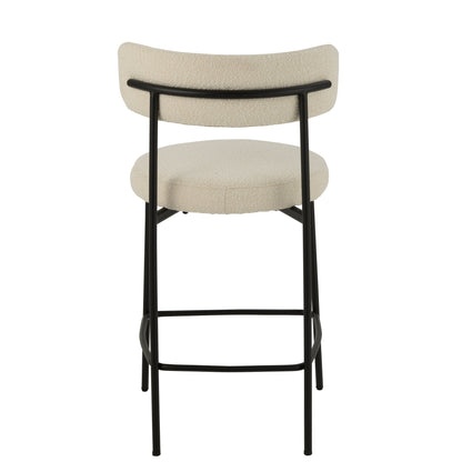 Chaise de bar Boucle Multiplex/Polyester Blanc/Noir J-Line