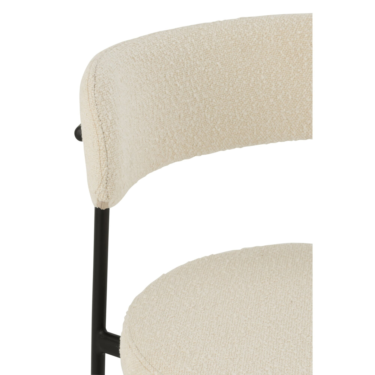 Chaise de bar Boucle Multiplex/Polyester Blanc/Noir J-Line