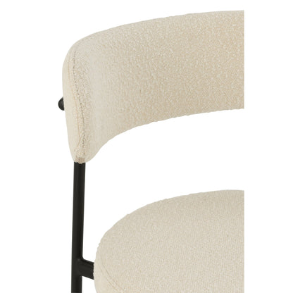 Chaise de bar Boucle Multiplex/Polyester Blanc/Noir J-Line
