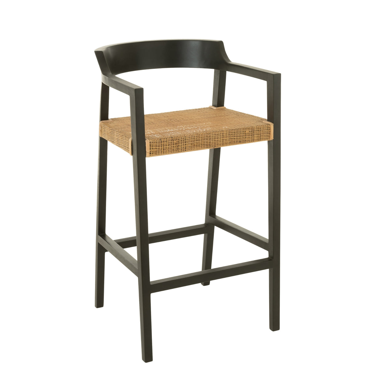 Chaise de bar Emma Teck Noir Marron J-Line