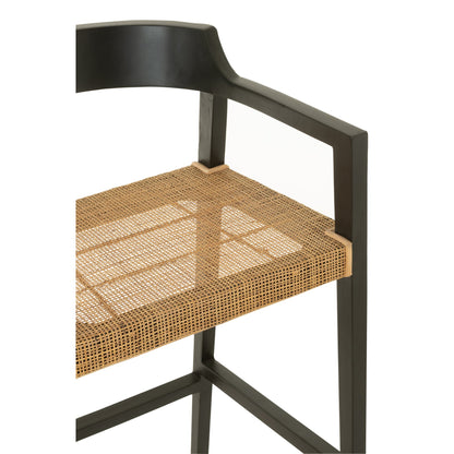 Chaise de bar Emma Teck Noir Marron J-Line