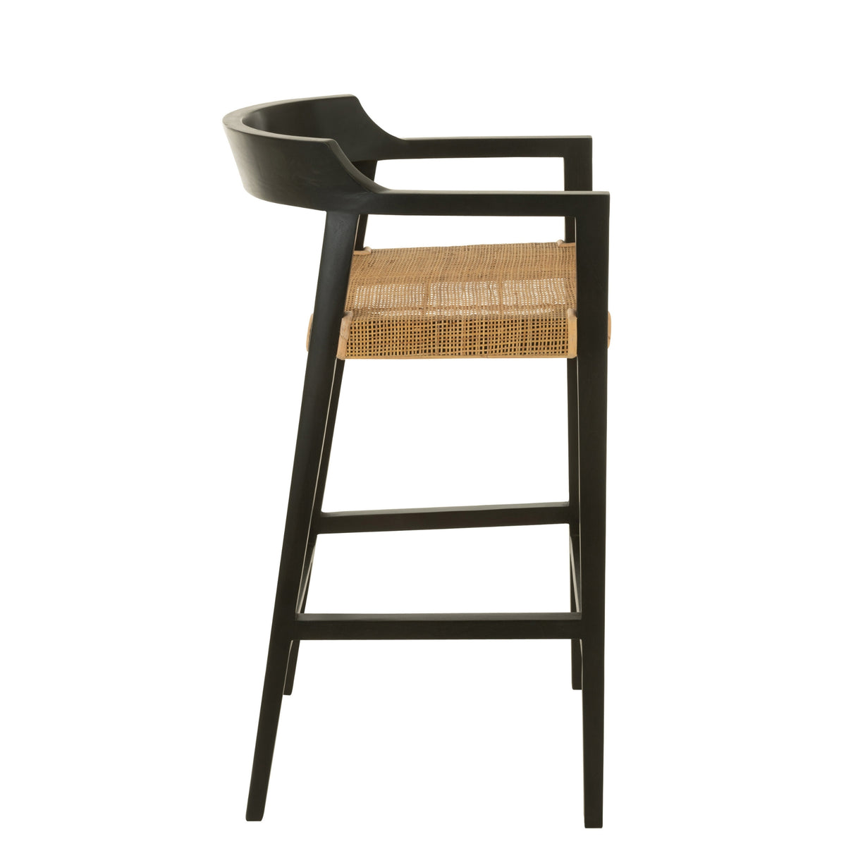 Chaise de bar Emma Teck Noir Marron J-Line