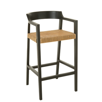 Chaise de bar Emma Teck Noir Marron J-Line