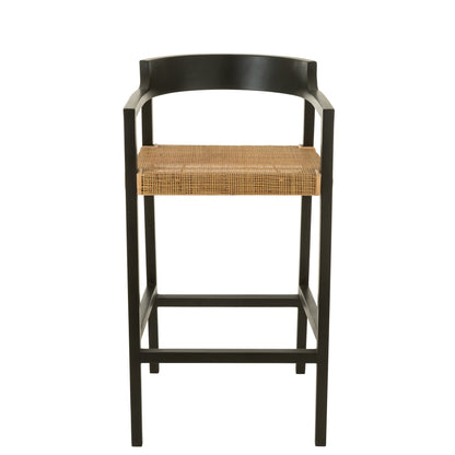 Chaise de bar Emma Teck Noir Marron J-Line