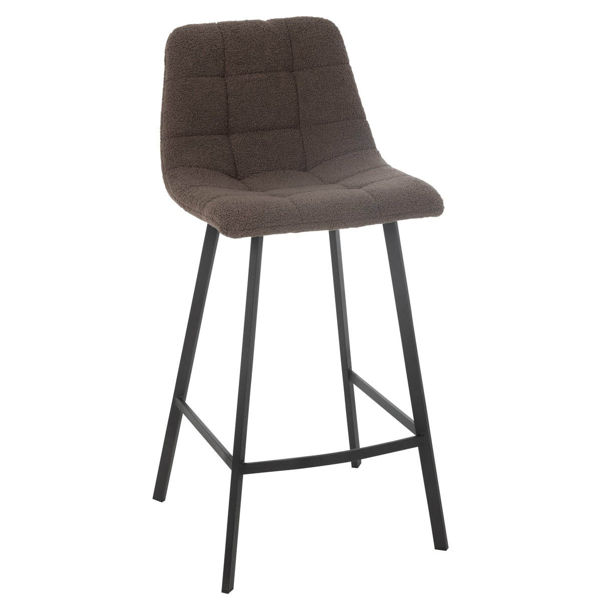Tabouret de bar Kent Métal/Polyester Marron J-Line