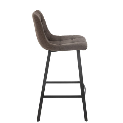 Tabouret de bar Kent Métal/Polyester Marron J-Line