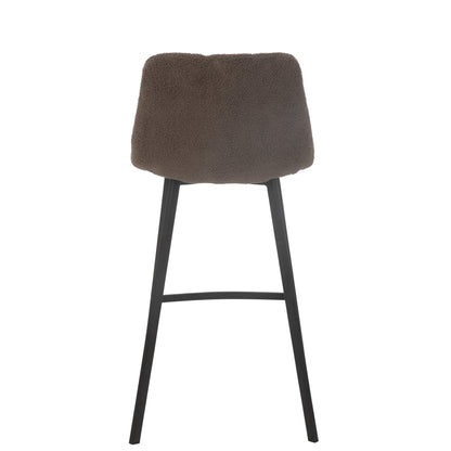 Tabouret de bar Kent Métal/Polyester Marron J-Line