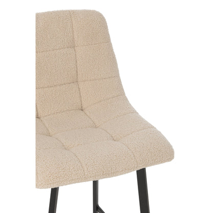 Tabouret de bar Kent Métal/Polyester Blanc J-Line