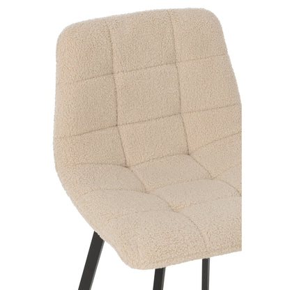 Tabouret de bar Kent Métal/Polyester Blanc J-Line