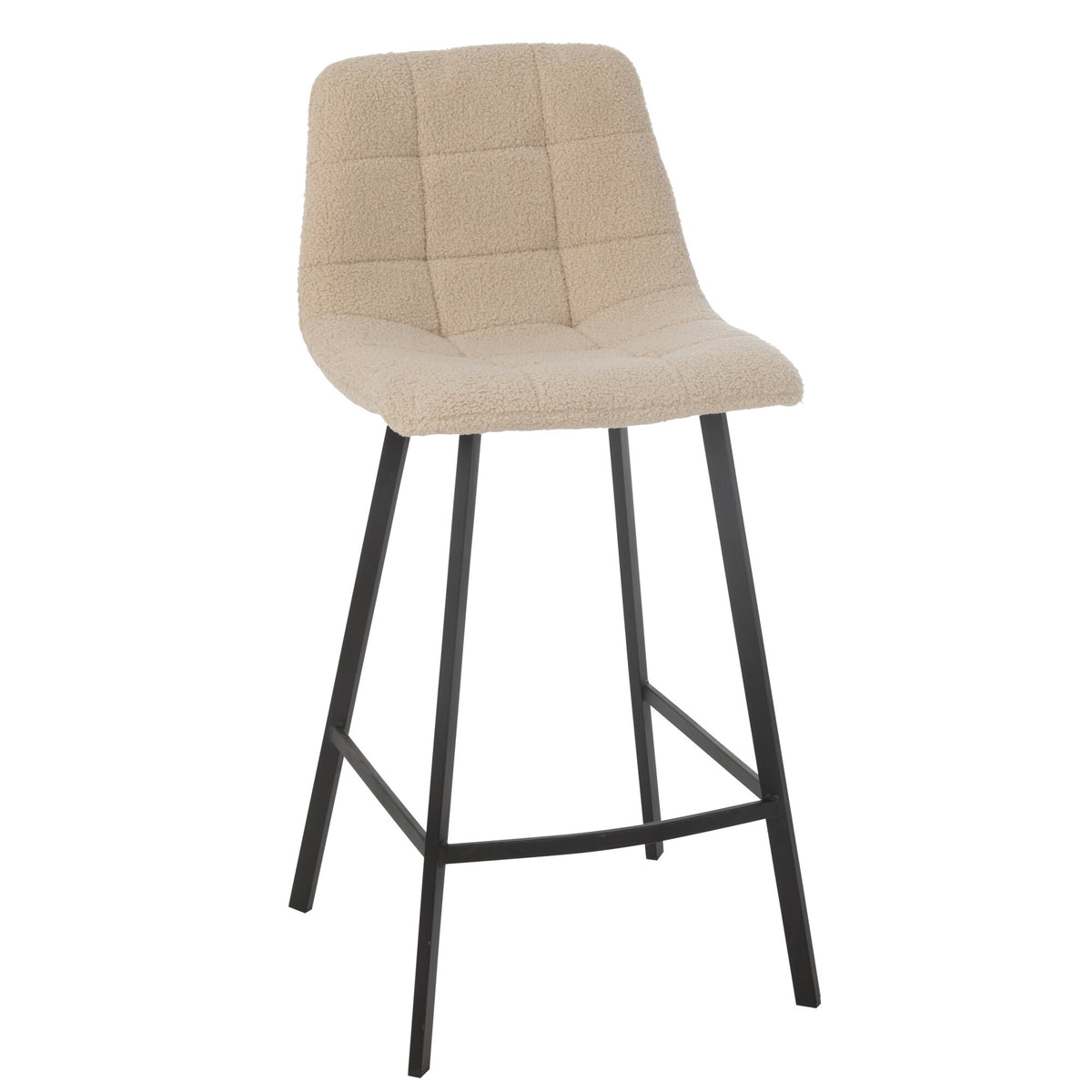 Tabouret de bar Kent Métal/Polyester Blanc J-Line