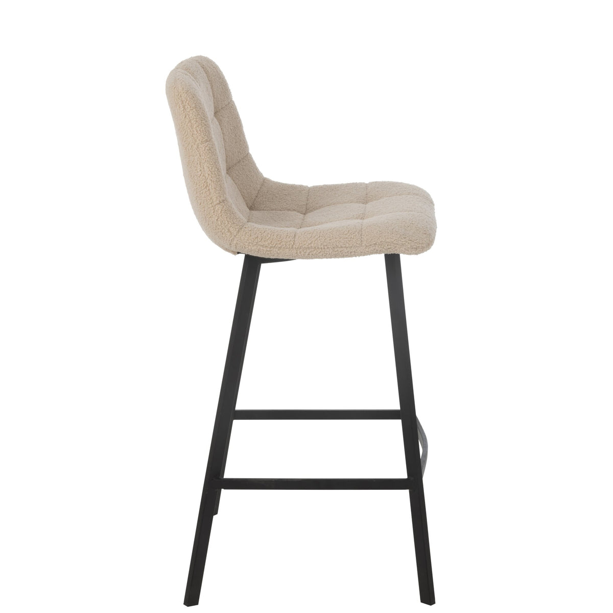 Tabouret de bar Kent Métal/Polyester Blanc J-Line