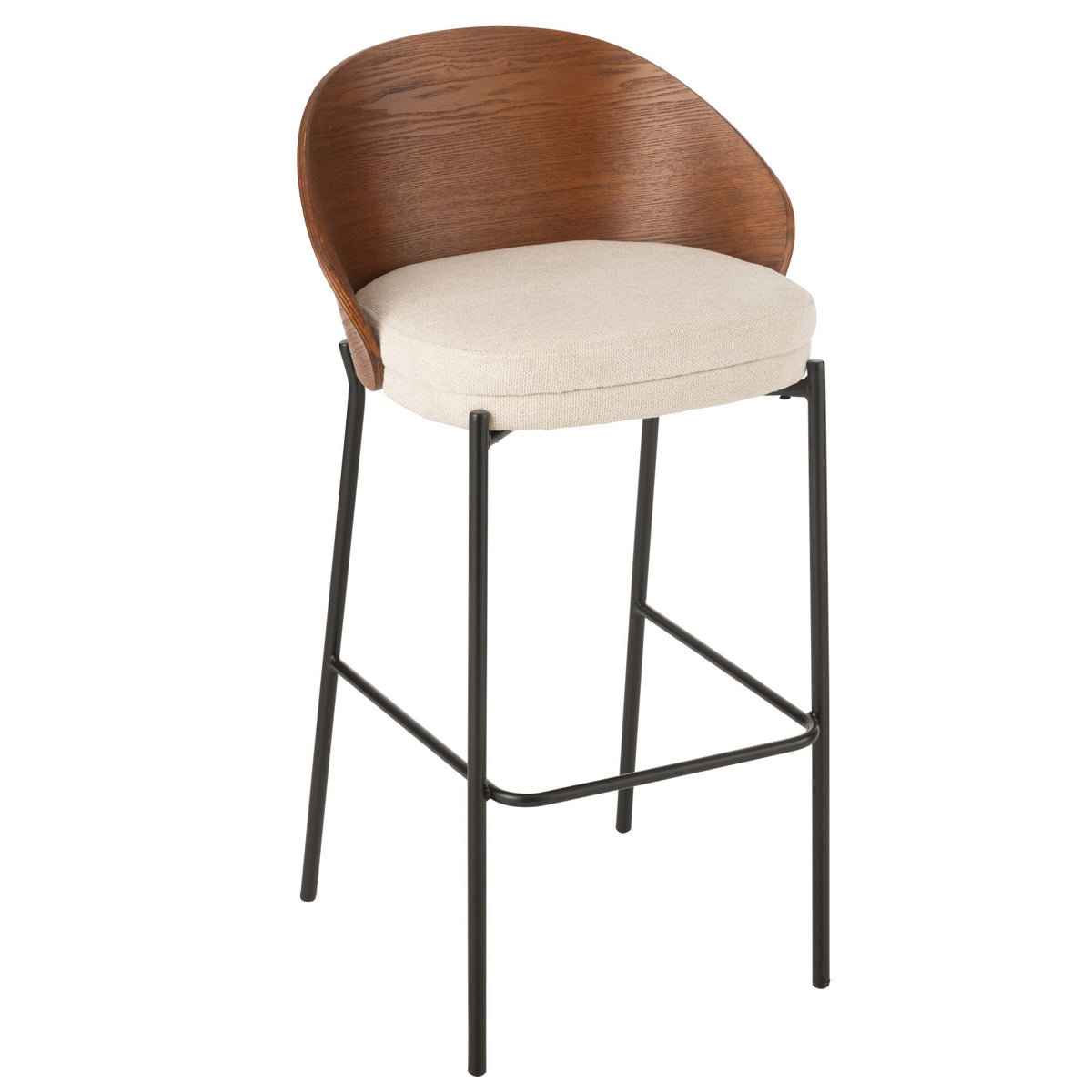 Tabouret de bar Lone Multiplex/Métal Marron/Beige J-Line