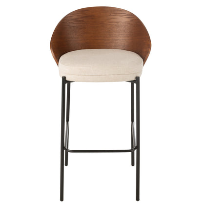 Tabouret de bar Lone Multiplex/Métal Marron/Beige J-Line
