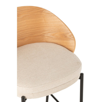 Tabouret de bar Lone Multiplex/Métal Naturel/Beige J-Line