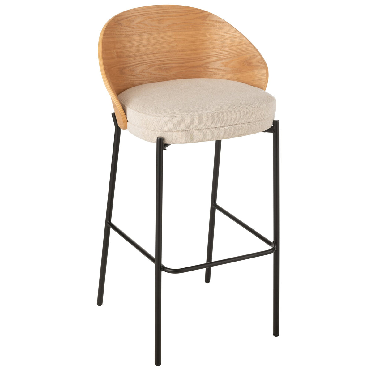 Tabouret de bar Lone Multiplex/Métal Naturel/Beige J-Line