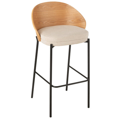 Tabouret de bar Lone Multiplex/Métal Naturel/Beige J-Line