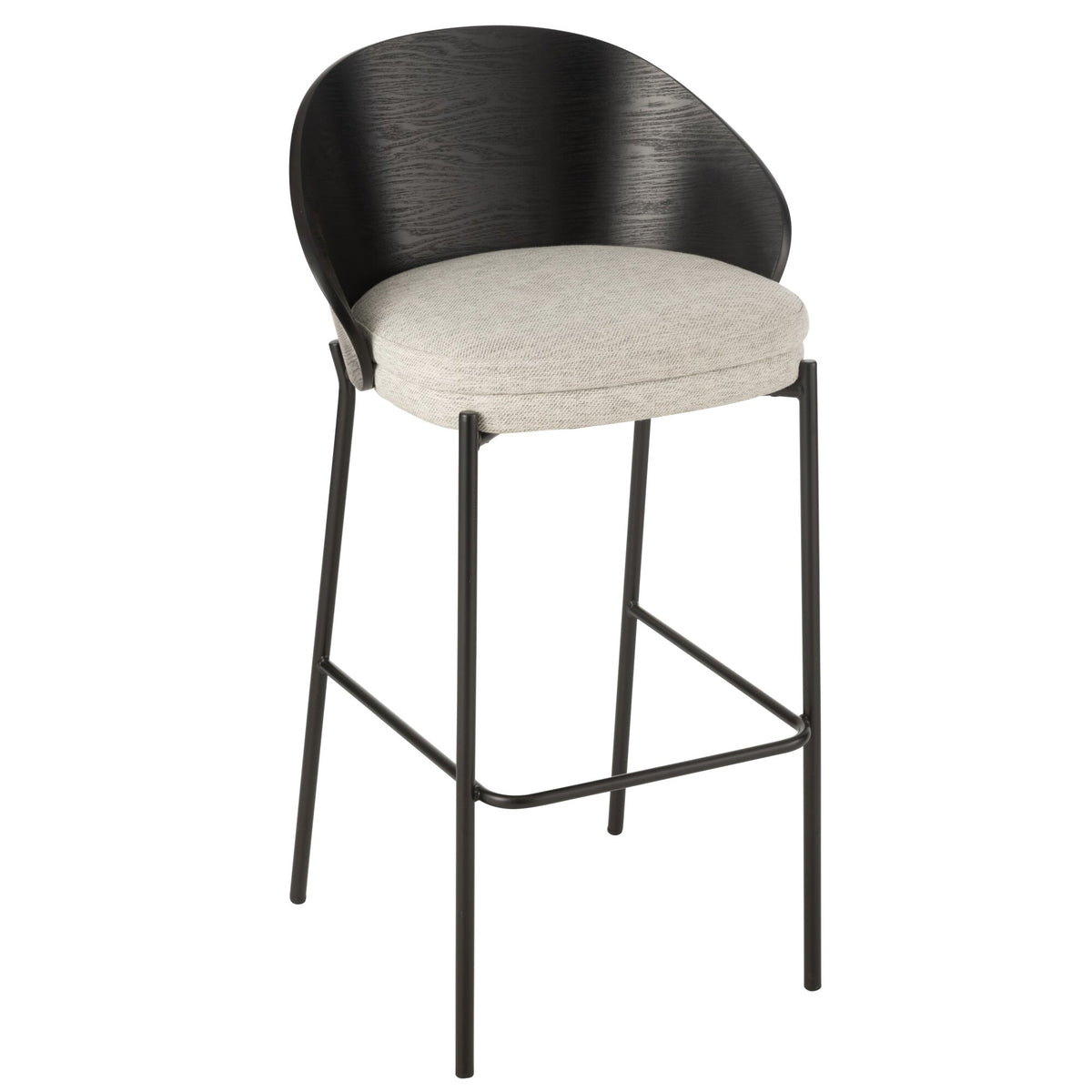 Tabouret de bar Lone Multiplex/Métal Noir/Gris J-Line