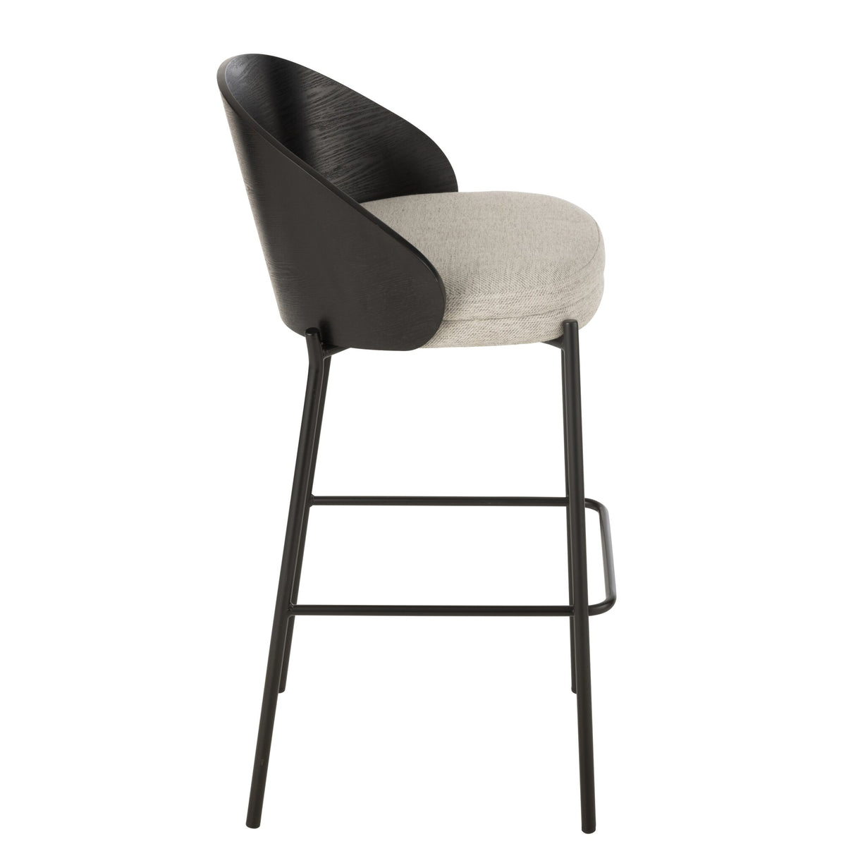 Tabouret de bar Lone Multiplex/Métal Noir/Gris J-Line