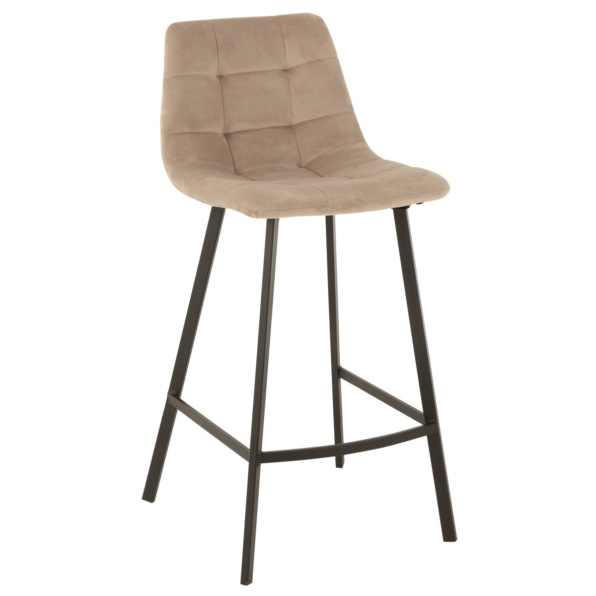 Tabouret de bar Olivier Textile/Métal Beige