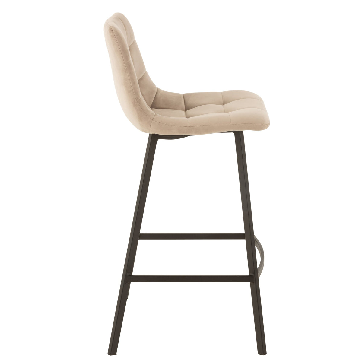 Tabouret de bar Olivier Textile/Métal Beige