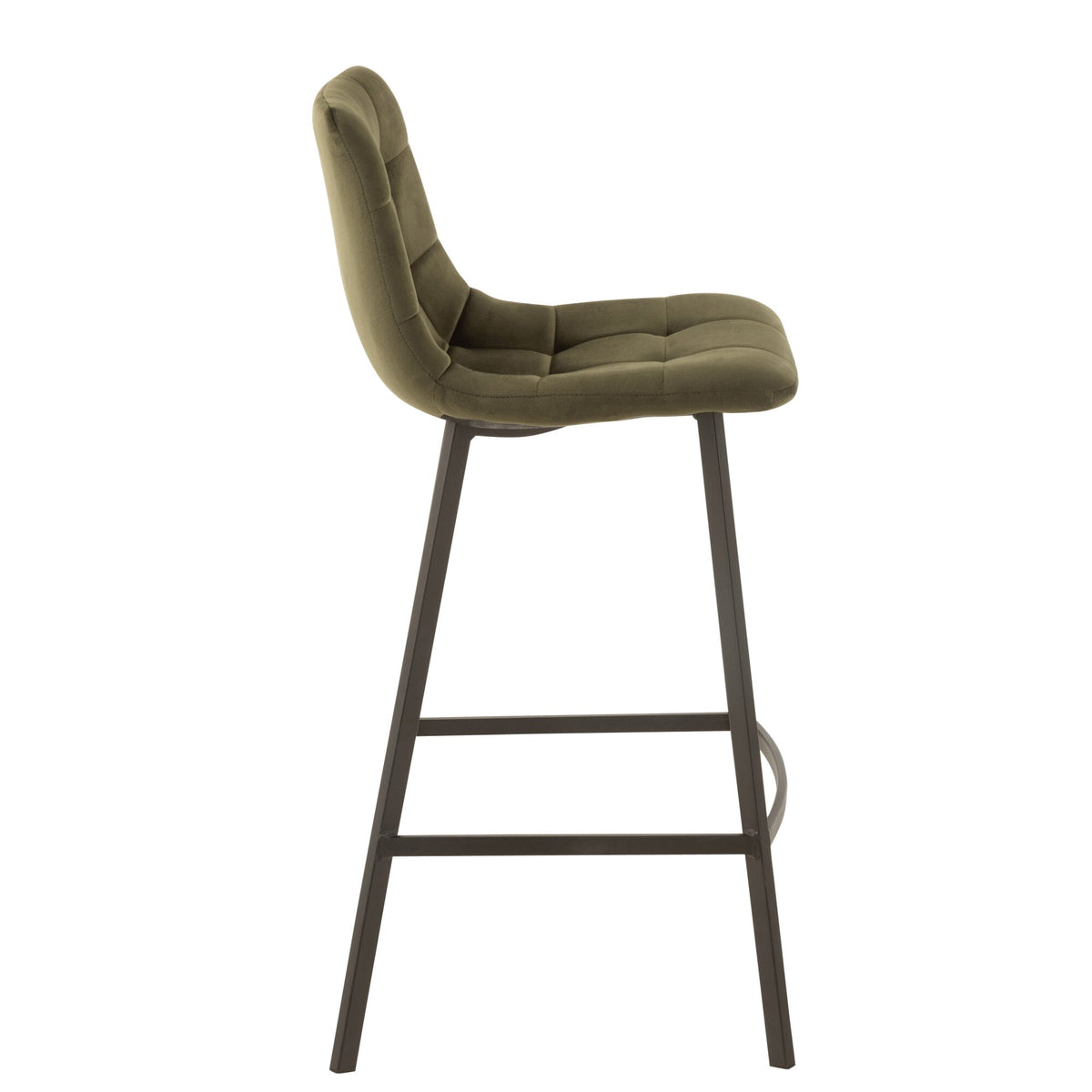 Tabouret de bar Olivier Textile/Métal Vert Foncé J-Line