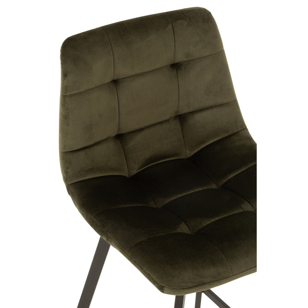 Tabouret de bar Olivier Textile/Métal Vert Foncé J-Line