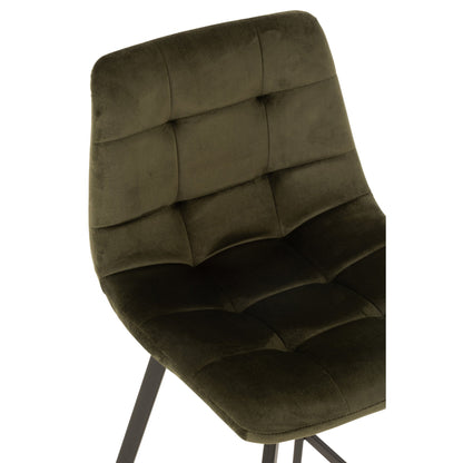 Tabouret de bar Olivier Textile/Métal Vert Foncé J-Line