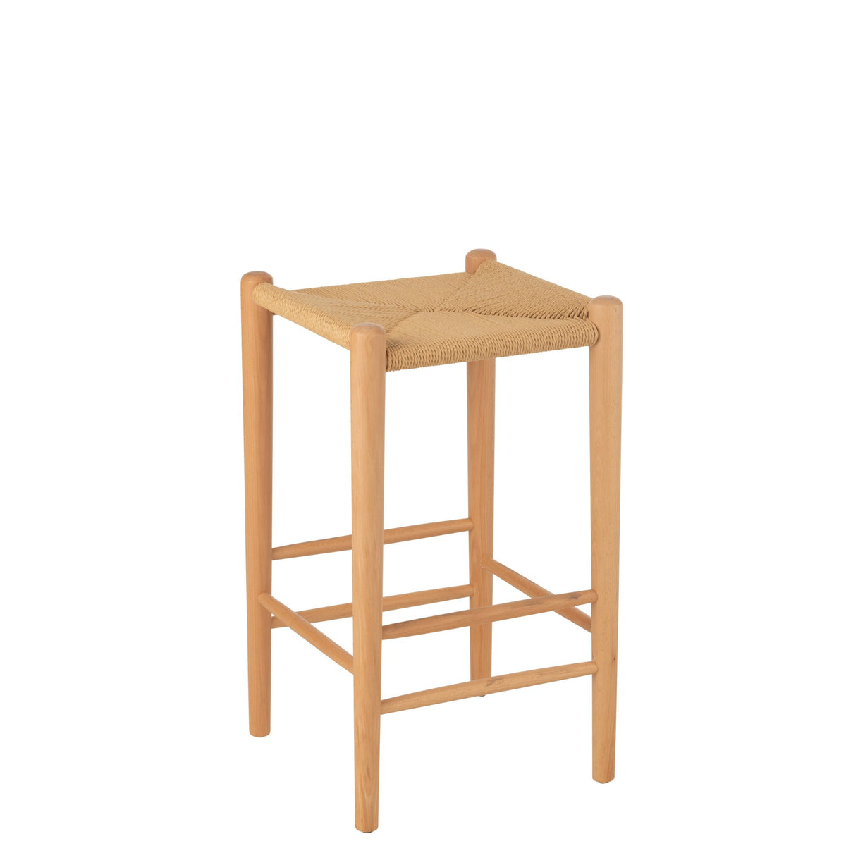 Tabouret de bar Oriental Hêtre/Corde Naturel J-Line