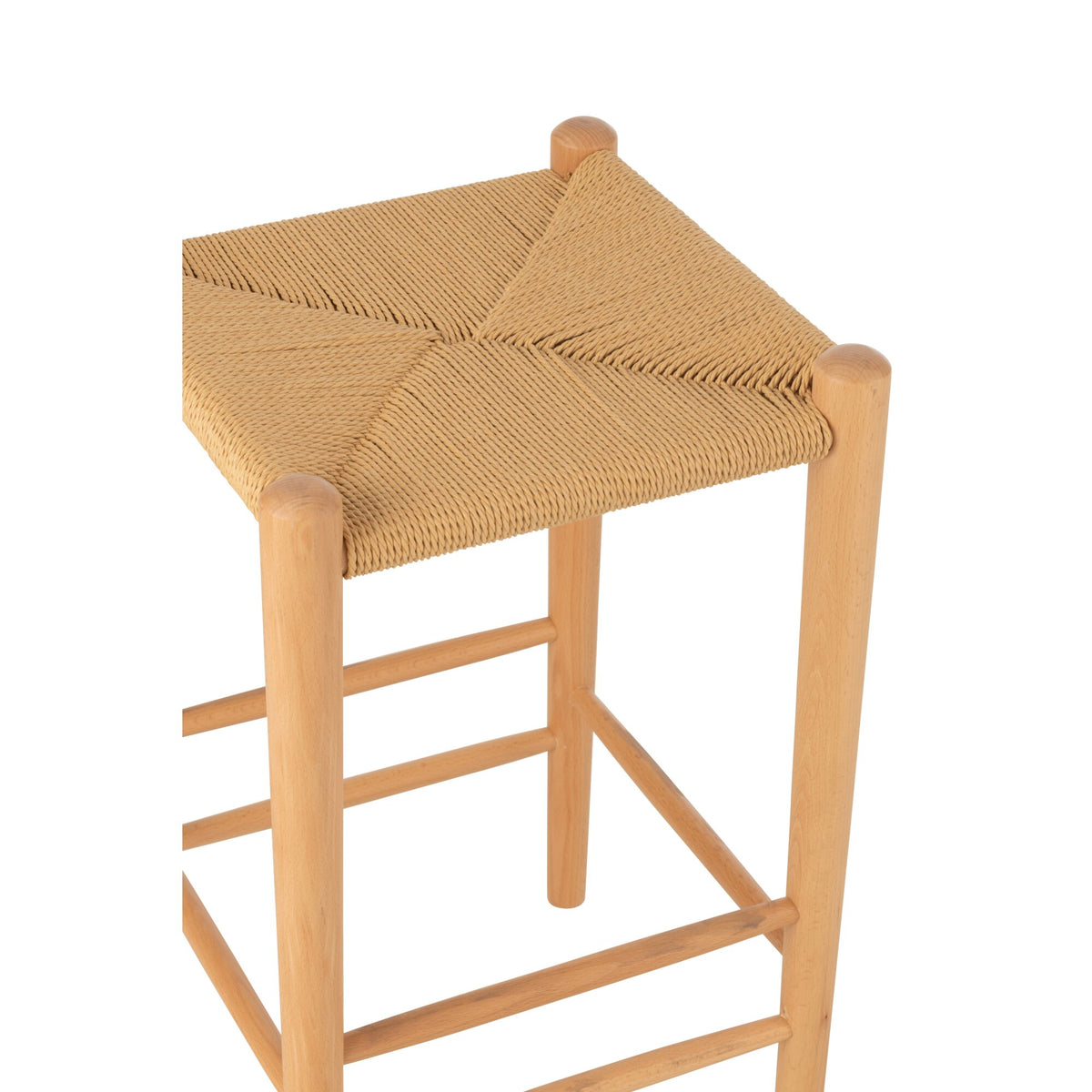 Tabouret de bar Oriental Hêtre/Corde Naturel J-Line
