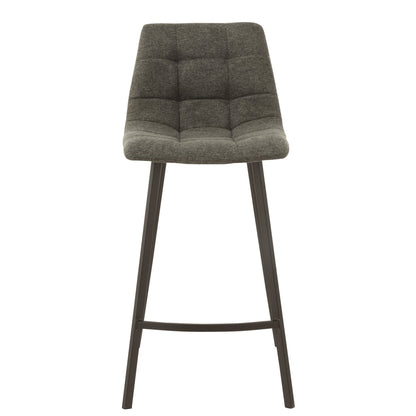 Tabouret de bar Stephane Textile/Métal Gris foncé – J-Line