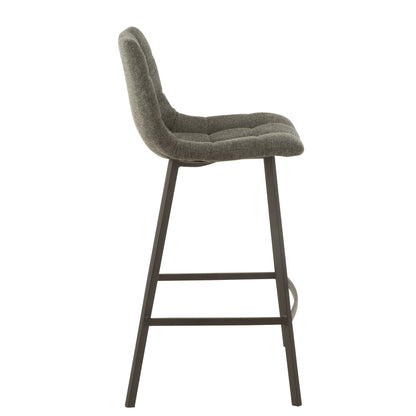 Tabouret de bar Stephane Textile/Métal Gris foncé – J-Line