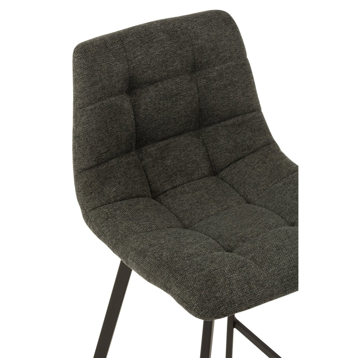 Tabouret de bar Stephane Textile/Métal Gris foncé – J-Line
