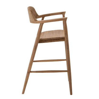 Tabouret de bar en teck naturel J-Line