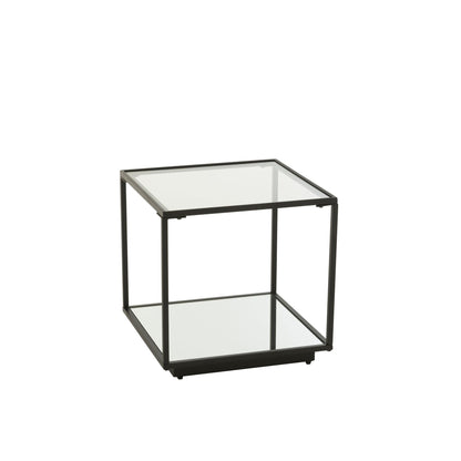 Bijzettafel Metaal/Glas Zwart Small J-Line