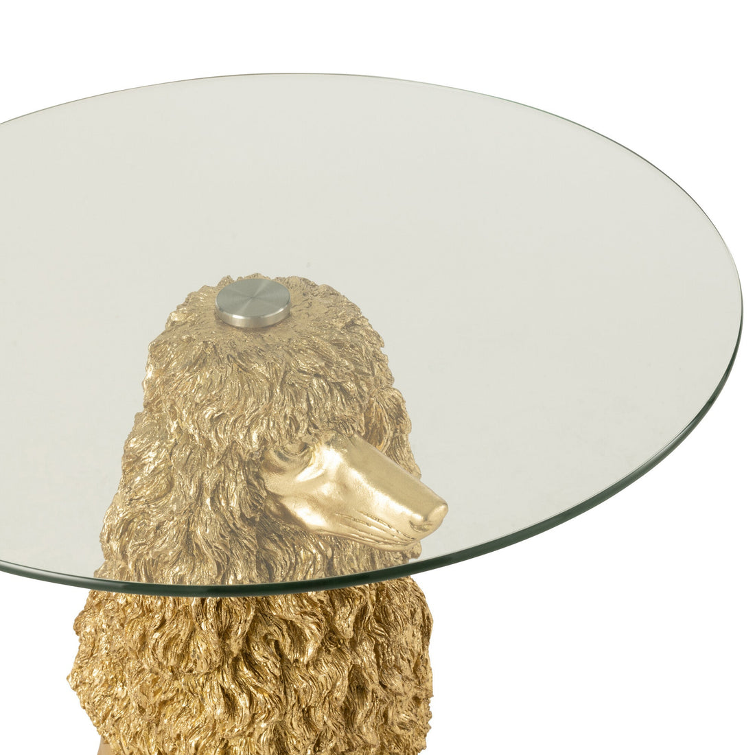 Bijzettafel Poedel Rond Polyresin Goudkleurig J-Line