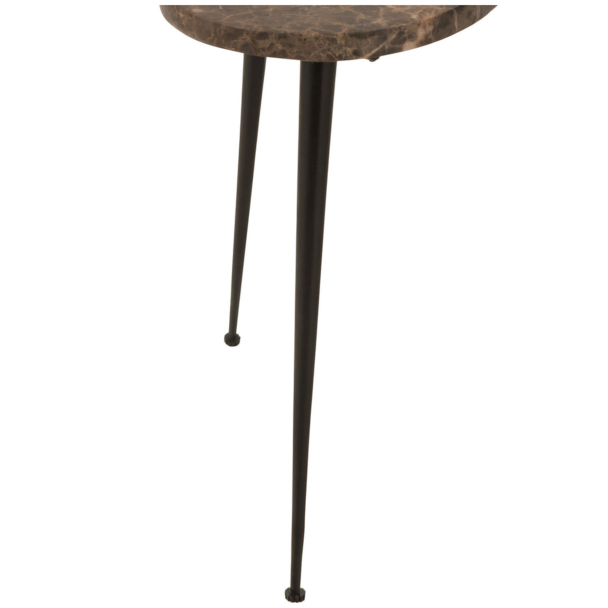 Bijzettafels Marmer/Metaal Bruin/Zwart Set van 3 J-Line