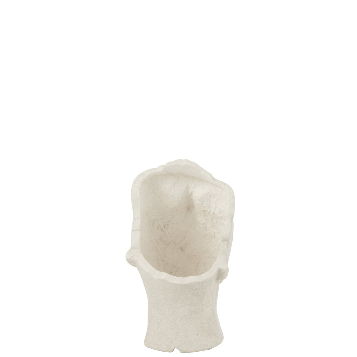 Pot de fleurs David en argile blanc petit J-Line