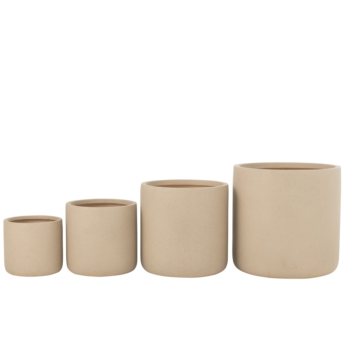 Lot de 4 pots de fleurs Dune en argile ivoire J-Line