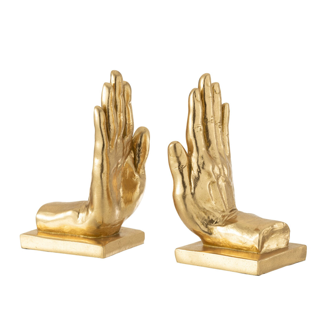 Lot de 2 serre-livres Mains en poly Or J-Line